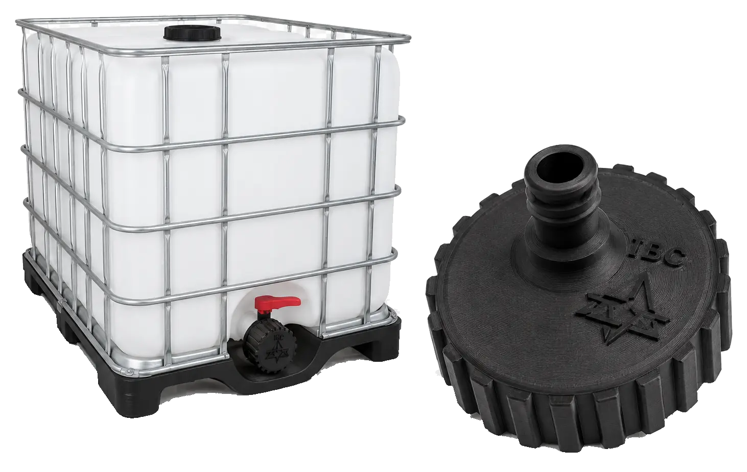 Tapadera y adaptador impresos en 3D para tanque IBC