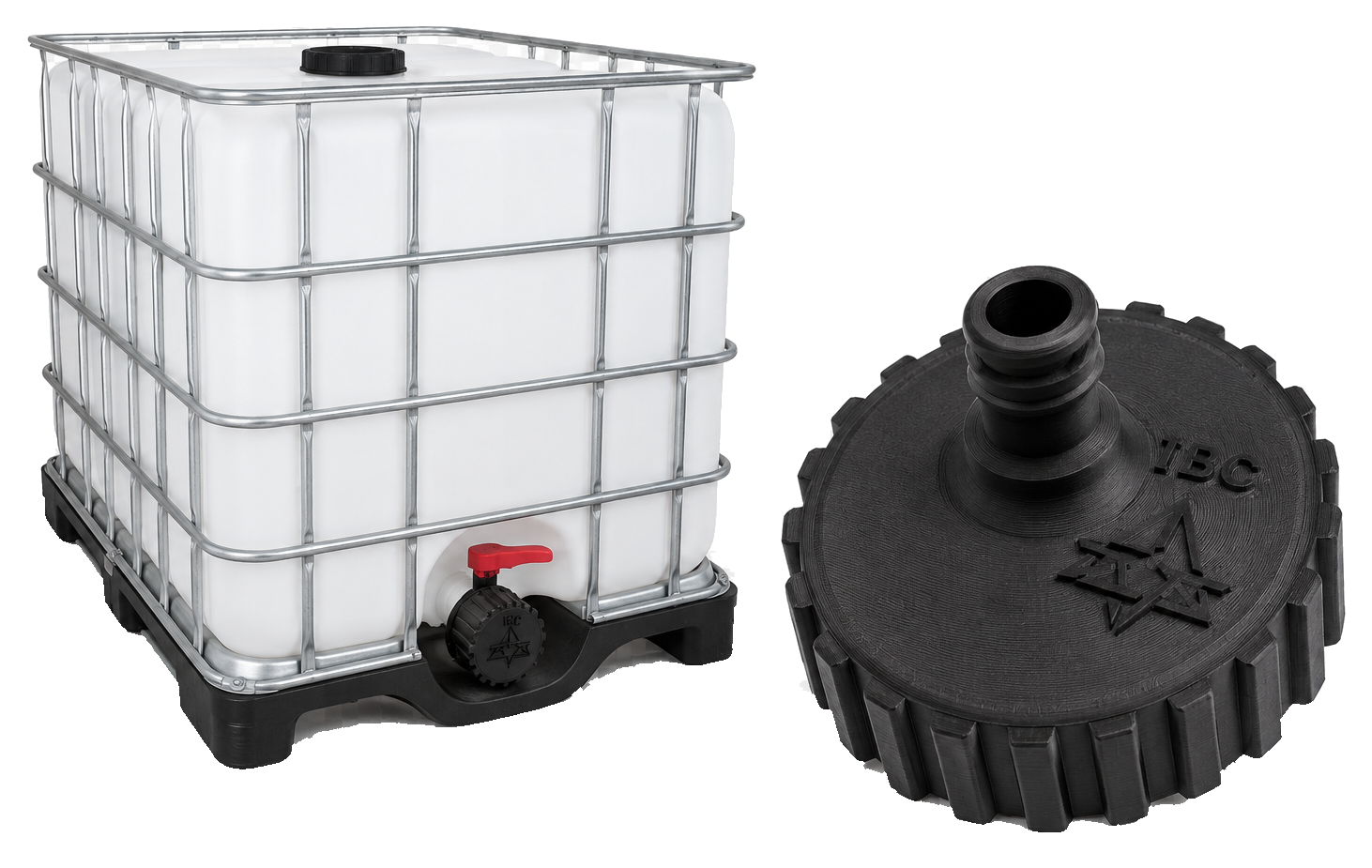 Tapadera y adaptador impresos en 3D para tanque IBC