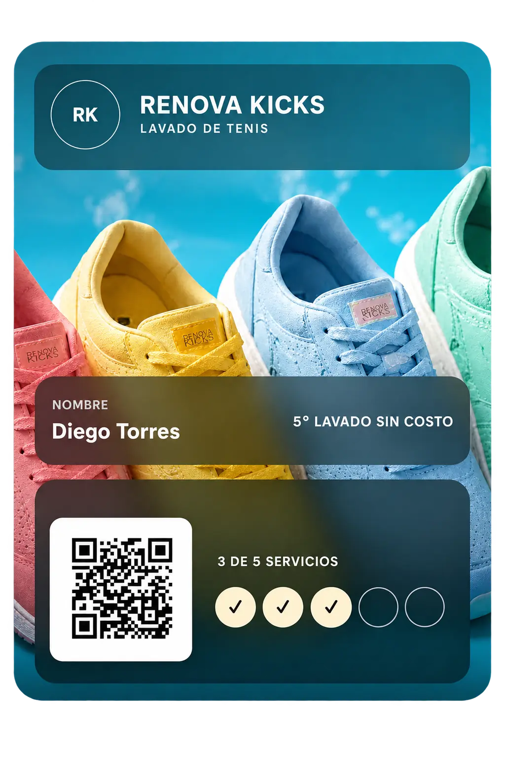 Tarjeta digital de fidelidad Renova Kicks