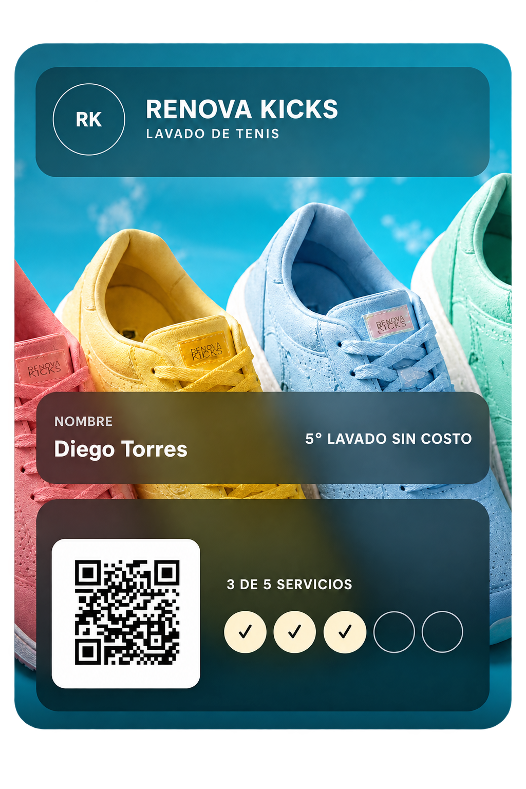 Tarjeta digital de fidelidad Renova Kicks