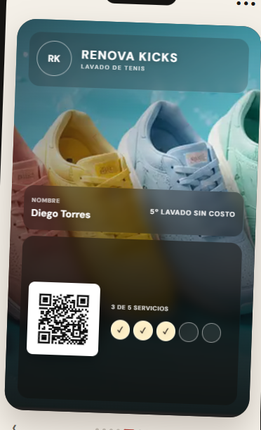 Tarjeta de fidelización digital Renova Kicks
