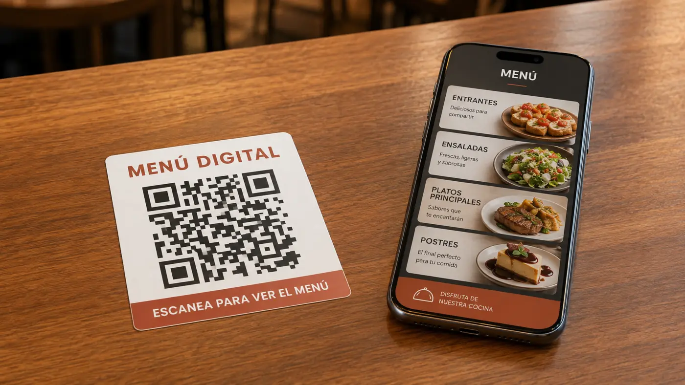Sticker para menú digital con código QR